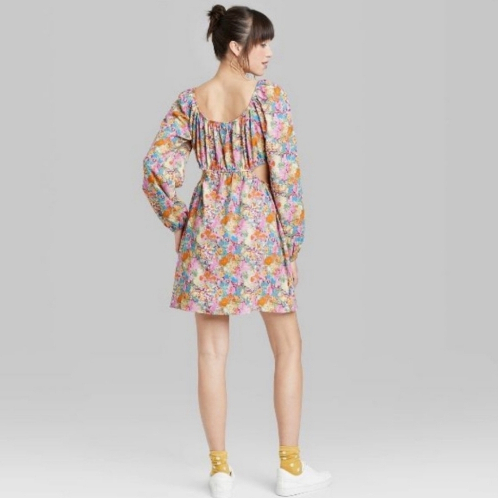 Wild Fable Pink Floral Cut Out Dress - Picture 4 of 6